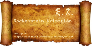 Rockenstein Krisztián névjegykártya